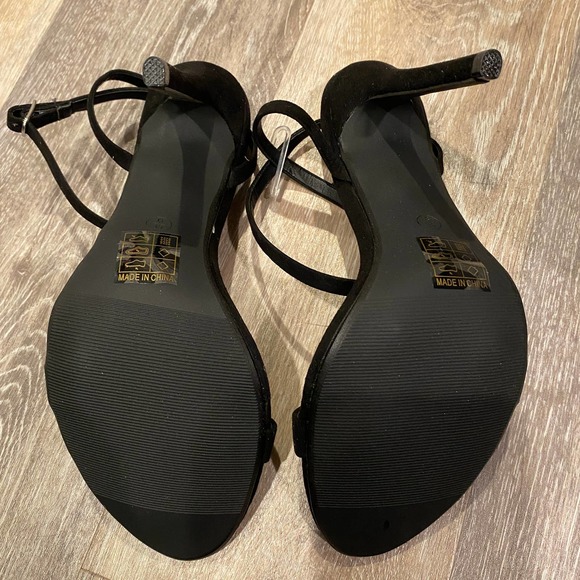 Missguided Black Barely There Heels Size 8 - Picture 3 of 4